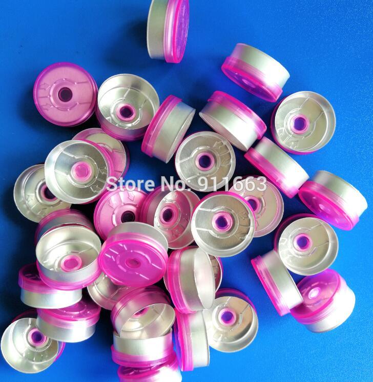 20mm Kunststoff-Aluminium kappe, 20 teile/los, Alle Arten Von Farbigen Kappen, pharma kappen, kunststoff-Aluminium Spitzen für crimpen glas fläschchen: Rosa durchscheinend