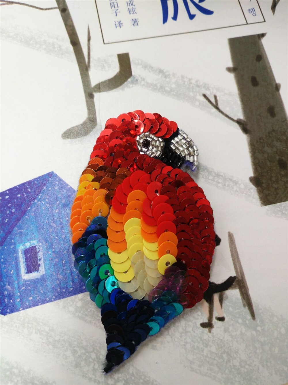Papegøje broderi broche 5d specielt formet maleri broderi håndarbejde cross craft stitch kit diy