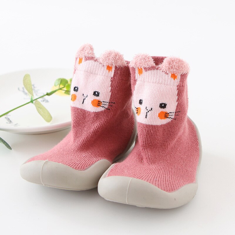 Baby socke schuhe für kleinkinder freundlicher erste spaziergang junge mädchen nicht Unterhose Boden socken mit sohlen gummi gleitschutz Kleinkind Ebene nette schuhe: Rosa / 24-25