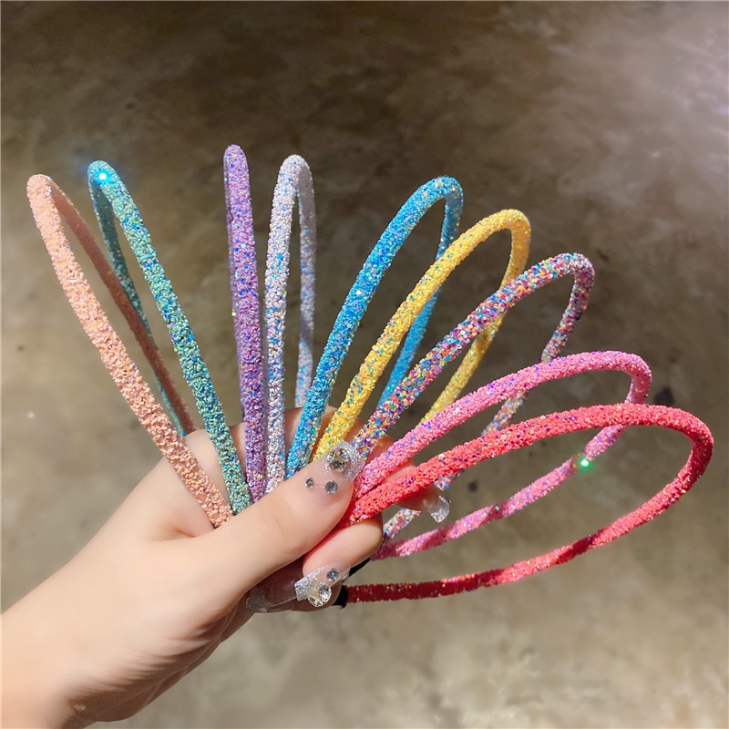7 Uds. Diademas bonitas con forma de estrella y purpurina, diademas brillantes para niñas, diademas bonitas para niñas, decoración para fiestas, accesorios para el cabello