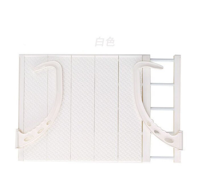 1x multifunctionele Opvouwbare Balkon Schoenenrek Draagbare Venster Droogrek Radiator Hanger haak Wasdroger Hek Houder Rekken: WHITE