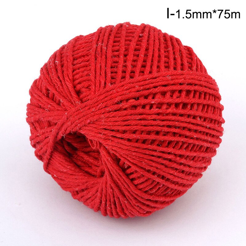 DIY Handmade Cotton Thread 1 Roll 75 Meters Rope Red White Card Hanging Rope Packing Twine String Cord: I