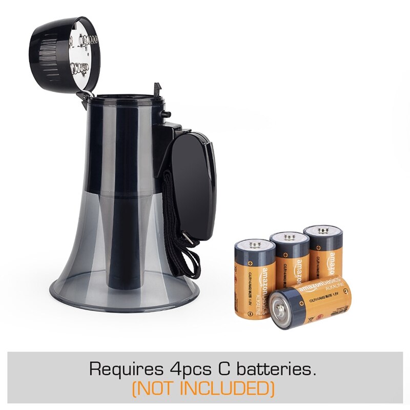 Altoparlante megafono Bullhorn da 20 Watt con sirena integrata e modalità di allarme con registrazione 240S e porta USB