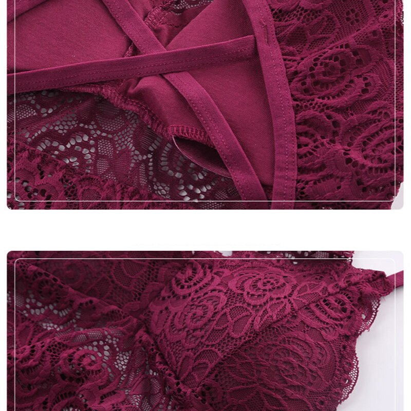 Athvotar Kant Lingerie Sexy Draadloze Beha Ronde Hals Lady Tank Top Gewatteerde Mouwloze Mooie Terug Bralette