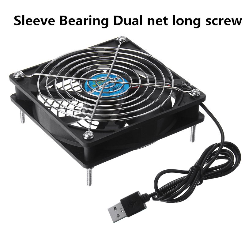 DC 5V 12 CENTIMETRI router Ventola Di Raffreddamento FAI DA TE di Raffreddamento del PC TV scatola Tranquillo E Silenzioso di Alimentazione USB Ventola da 120mm USB TV scatola Gatto A Banda Larga di Raffreddamento cremagliera di Supporto: 2 net lungo screw