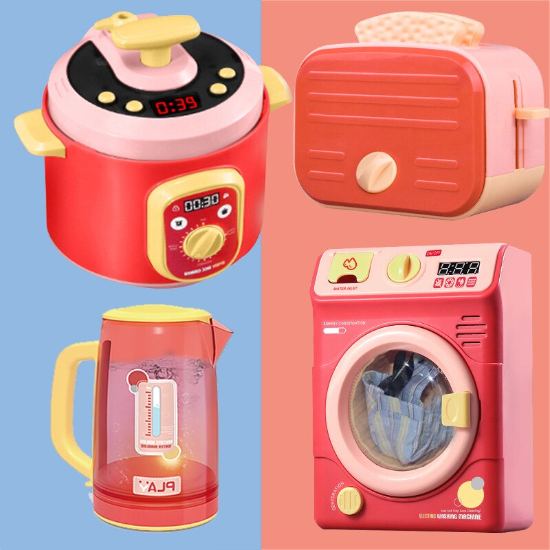 Children's simulation pretend toy kitchen spray refrigerator water dispenser electric washing machine rice cooker toy for kids