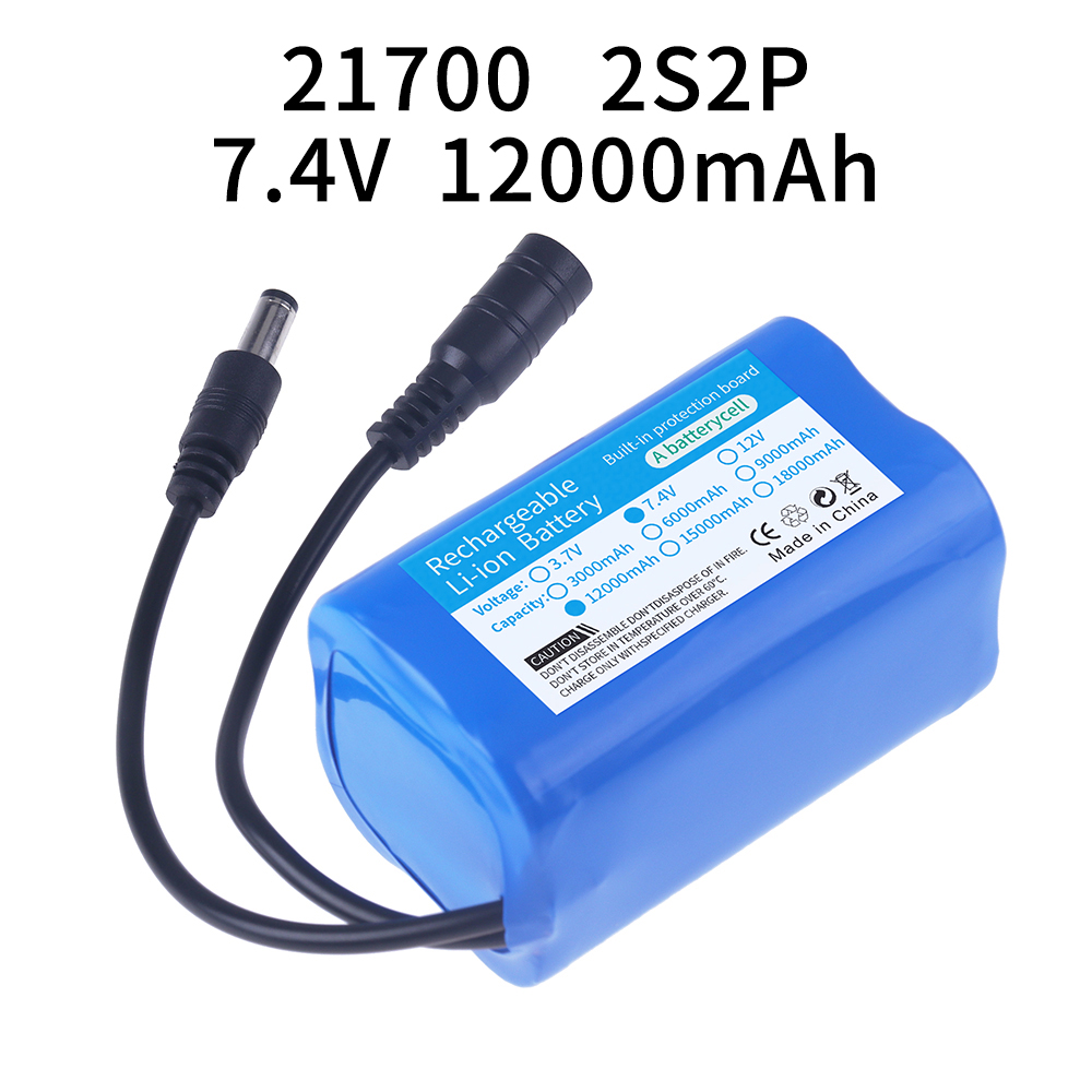 7.4v lithium-batterier 6000/12000/18000/24000 mah 21700 2s bådbatterier til fjernstyrede agnbåde, agnfodringsbåd