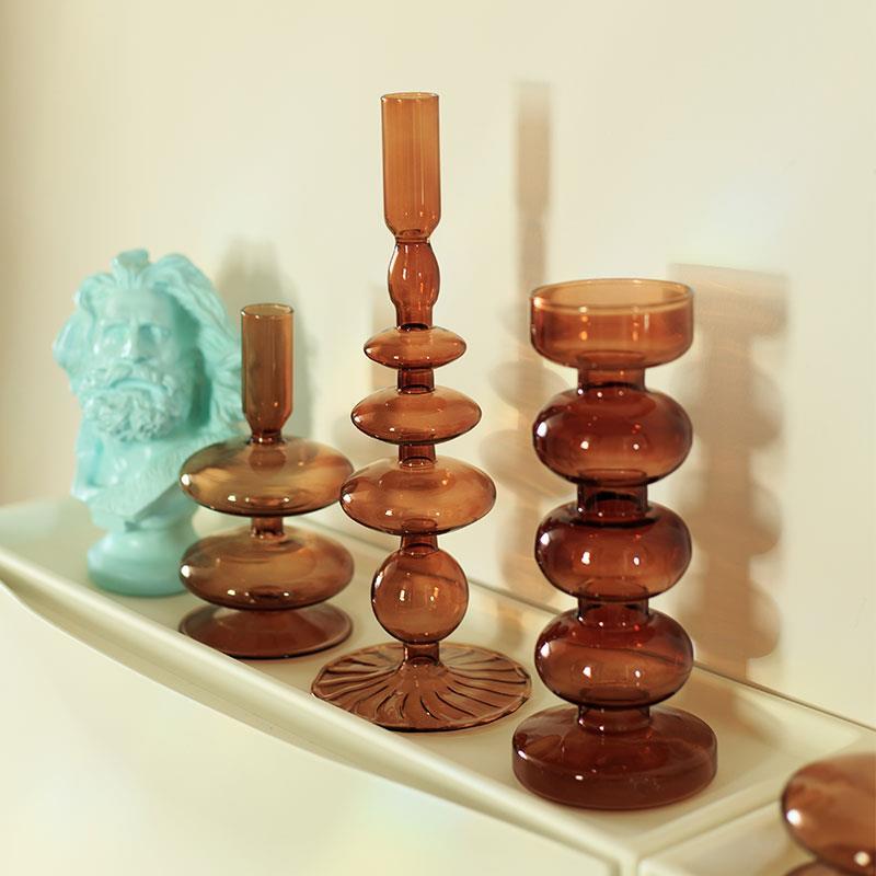 Candle Holder Home Decor Vase Glass Candle Holder Stand European Room Decoration Accessories Wedding Decoration Candlestick