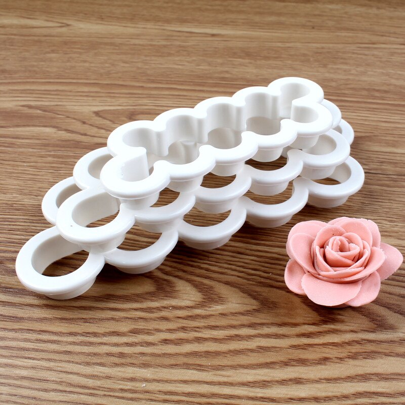 Moule de décoration pour gâteau 3D, pétale de Rose, pour Fondant, glaçage, outils de coupe de biscuits, 3 pièces/ensemble