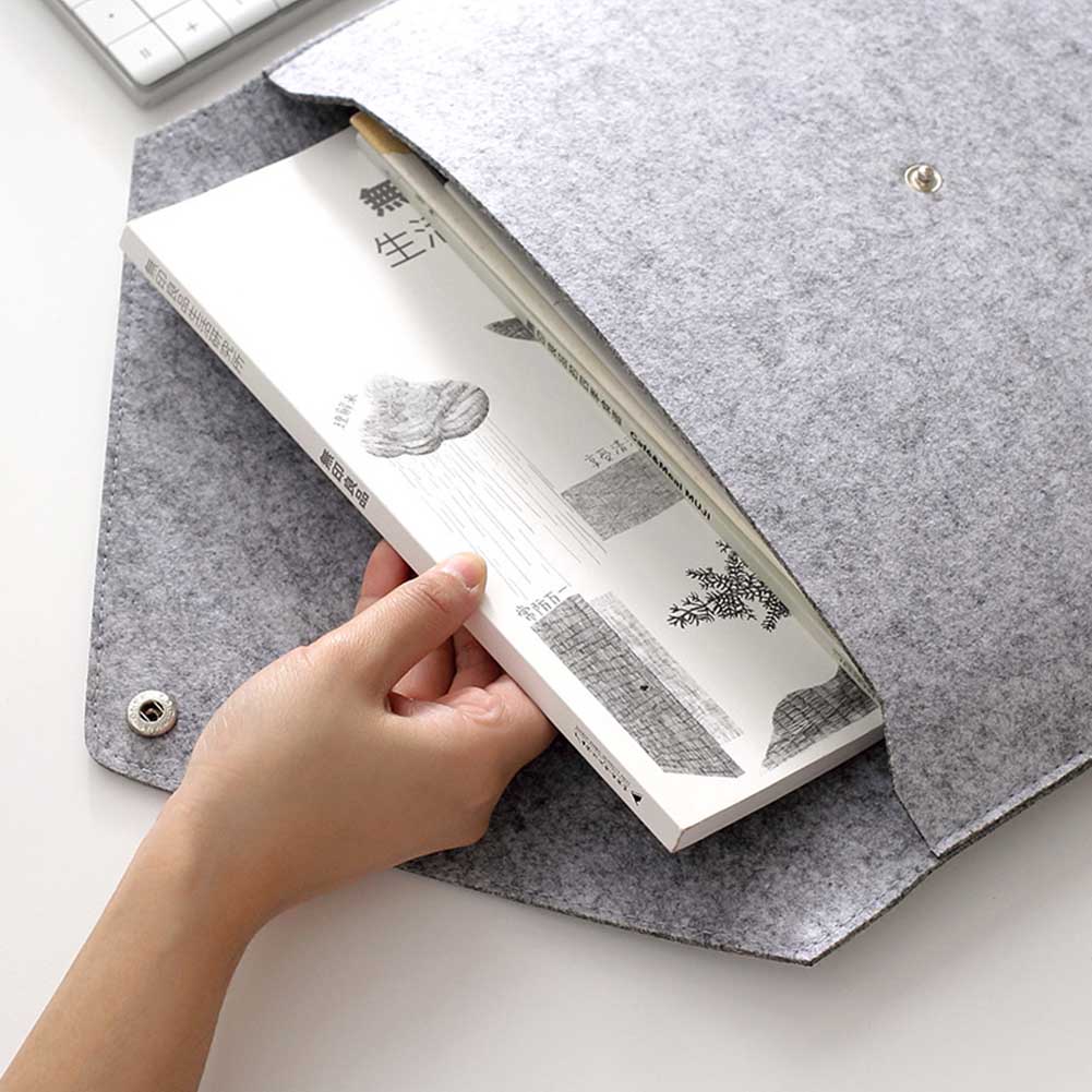 Simple Solid A4 Big Capacity Document Bag Business Briefcase File Folders Felt Filing Bags JR Deals