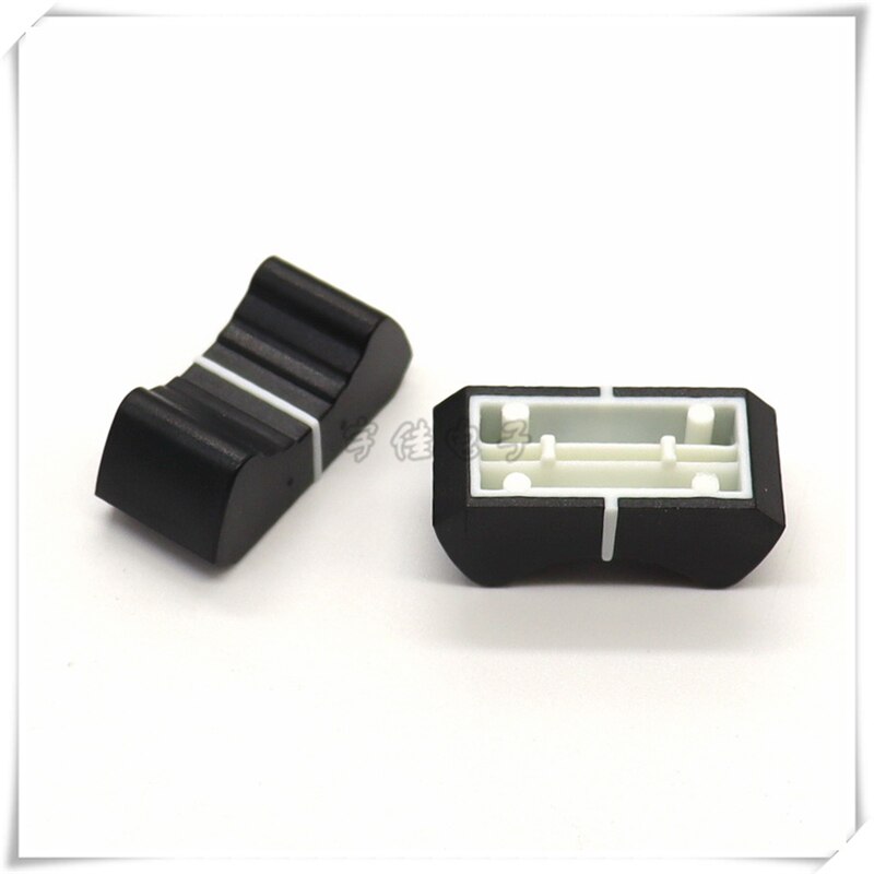 10 Piece 26×12×10MM straight slide potentiometer mixer push rod cap plastic console volume hat inner hole 8MM: black