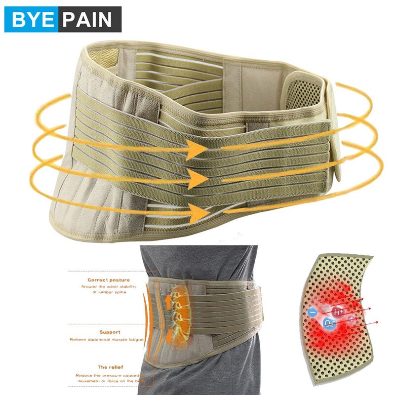 Byepain Verstelbare Zelfverhitting Toermalijn Taille Brace Ondersteuning Taille Trainer Magnetische Therapie Taille Riem Lumbale Care Braces