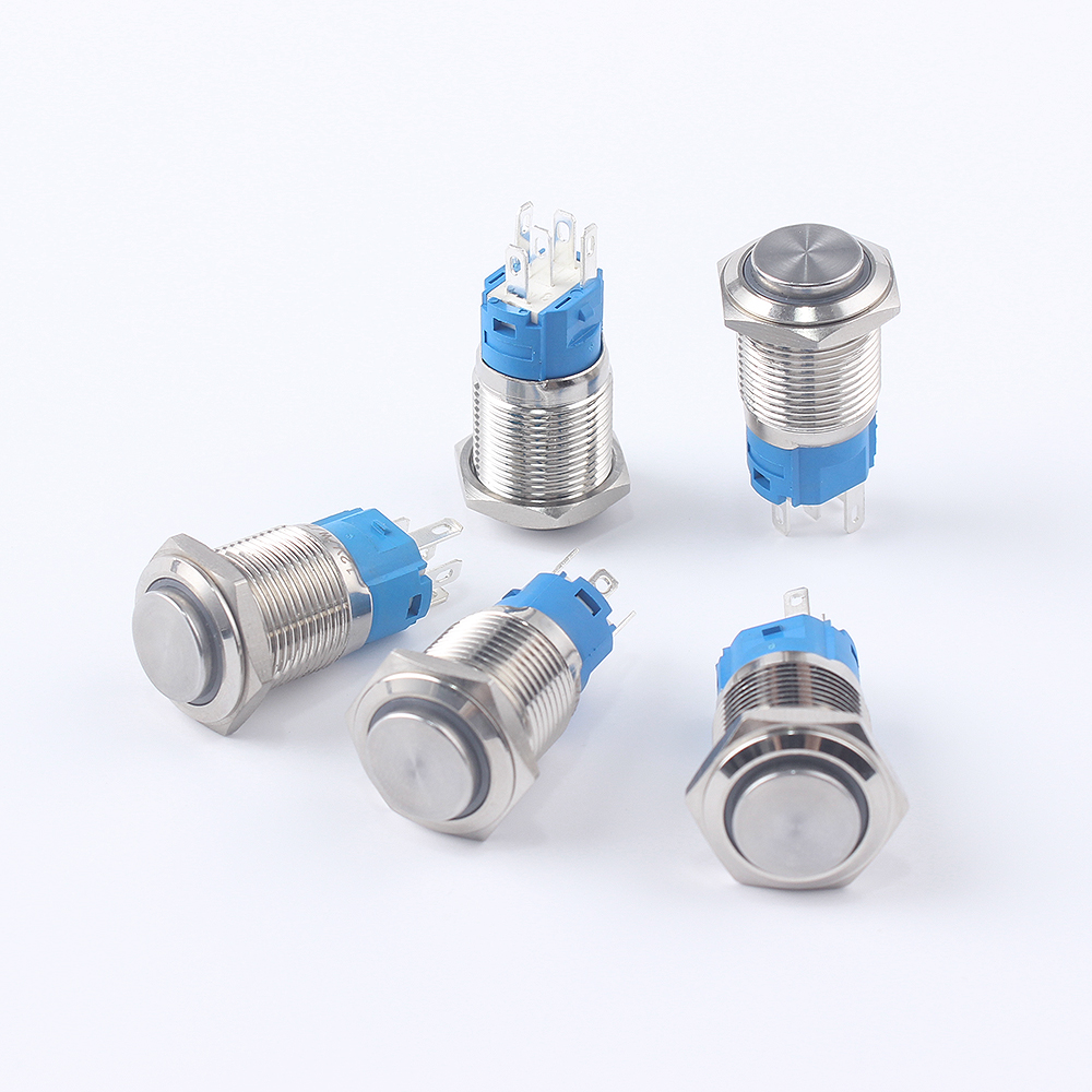 16mm hoch heilen Metall Drücken Druckschalter 12V 24V momentan Energie LED Wasserdicht Glocke Ring Auto Motor- 1Nein 3V