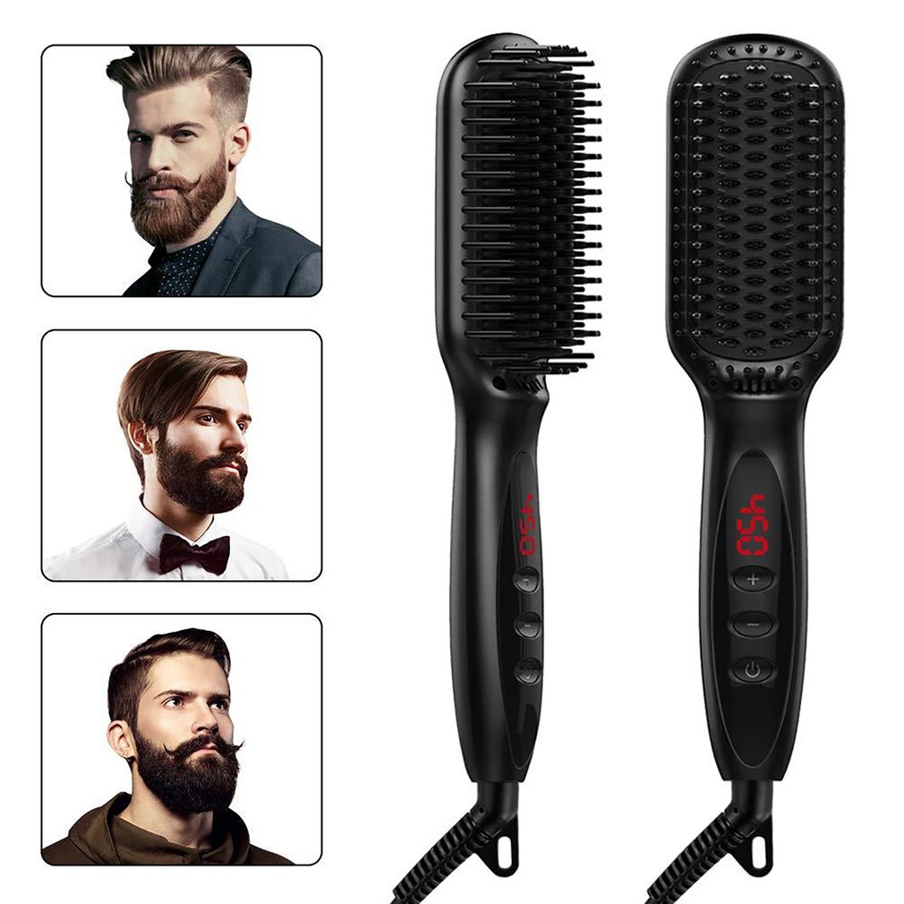 Hair Straightener Beard Straightener Flat Iron Comb For Beard Hair Straightening Iron Comb Hair Styler Comb Brush EU