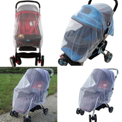 Crianças bonito carrinho de bebê pushchair mosquito inseto net malha segura buggy whtie capa para bebê infantil berço rede