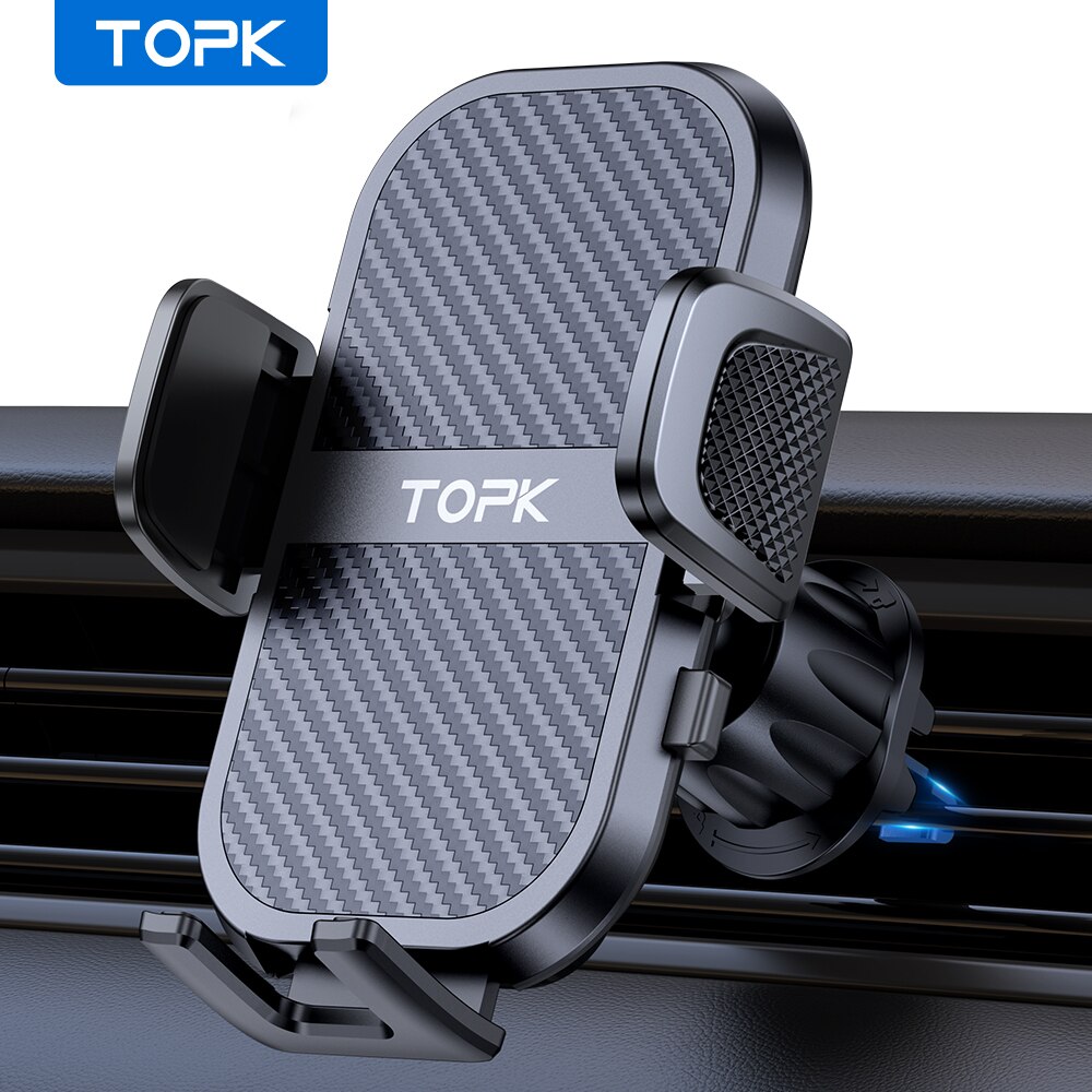TOPK Car Phone Holder Air Vent Car Phone Holder Mount 360° Rotation Adjustable Clip Compatibility Fit for All 4"-7" Smartphon: Default Title