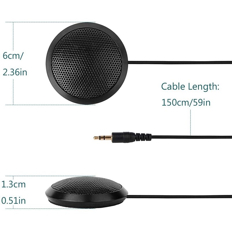 Konferenz Mikrofon 3,5mm Kugelcharakteristik-kondensatormikrofon Stereo Mic Oberfläche Montiert für Telekonferenzen Laptop Computer Schreibtisch
