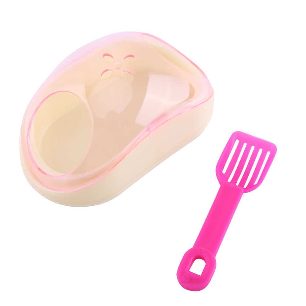 Litière en plastique pour animaux domestiques, Hamster, souris, bain de sable, Sauna, boîte de toilette avec pelle, toilettes pour animaux de compagnie