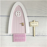 Hand Made Fairy door great for girls room miniature pretend play magic fairies tooth fairy door: Pink arch