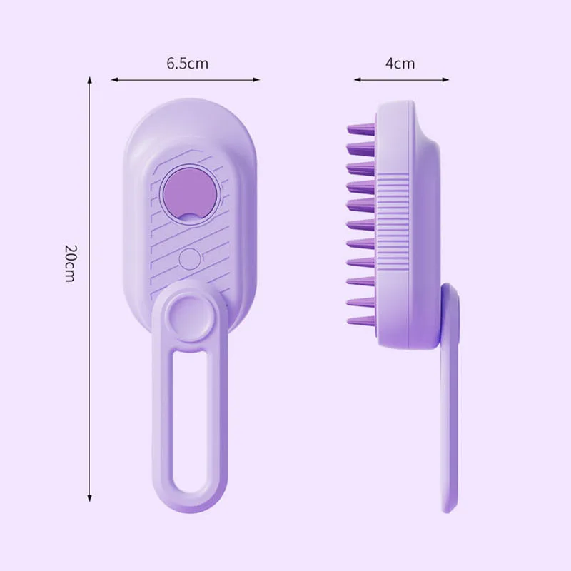 Cepillo para perros al vapor con aceite esencial, cepillo eléctrico para pelo de gato con pulverizador, cepillo de vapor para perros 3 en 1 para masaje, cuidado de mascotas y eliminación: Rojo