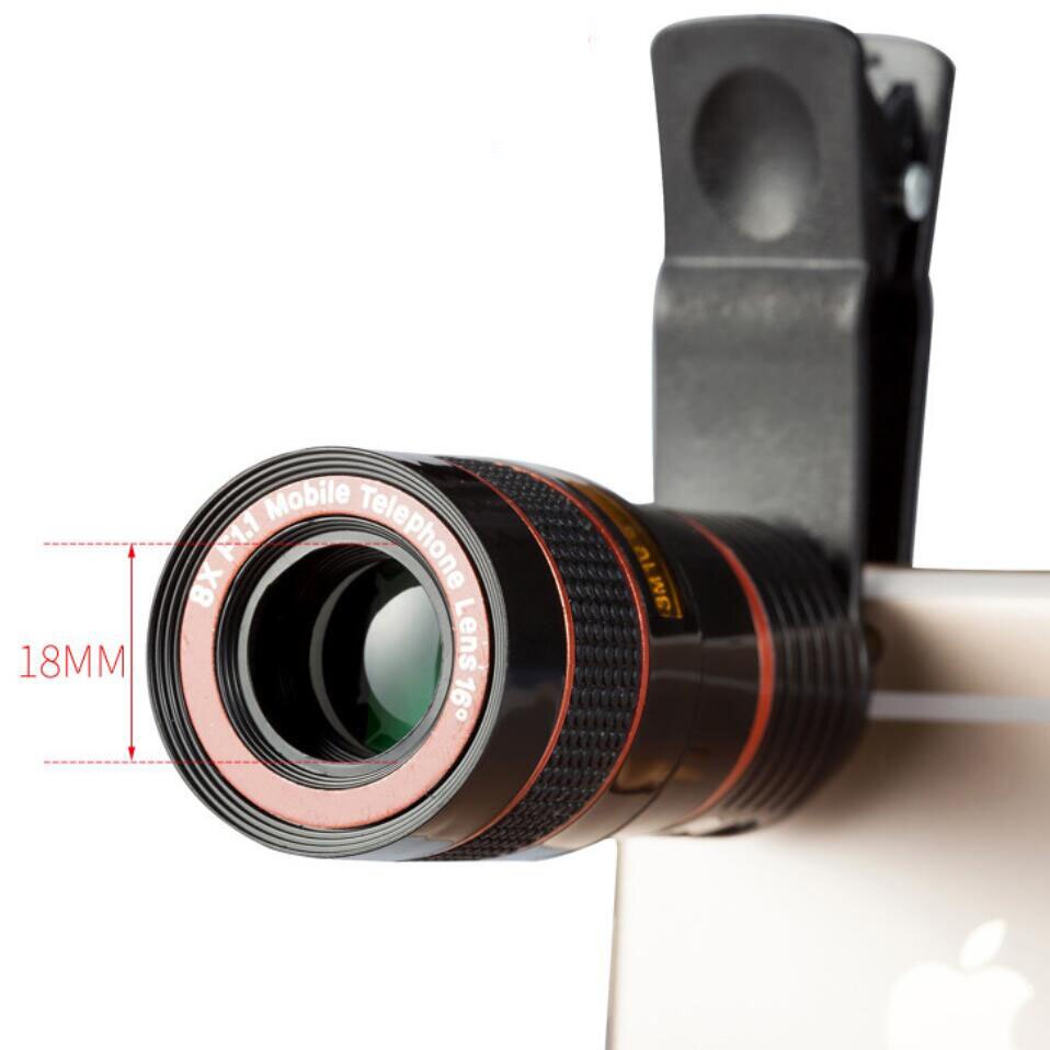 Long focus 8*18 bärbar kamera hd mobiltelefon teleskop