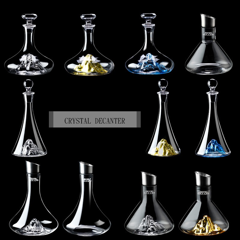 Lceberg karaffel iskaraffel blyfri krystalglas rødvinskaraffel med låg vinkaraffel high-end