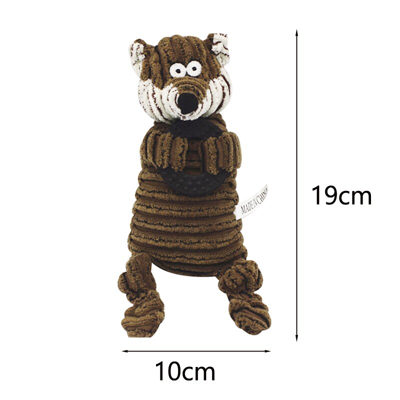 Djur form sällskapsdjur hund uppstoppade leksaker för små hundar plysch pipande valp katt tugga leksak yorkshire terrier mascotas perros accesorios: Cirkel med räv