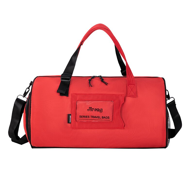 Mode Grote Capaciteit Opbergtas Reistassen Waterdichte Duffel Vrouwen Schoudertas Vrouwen Weekend Gym Draagbare Bagage Handtas: Red