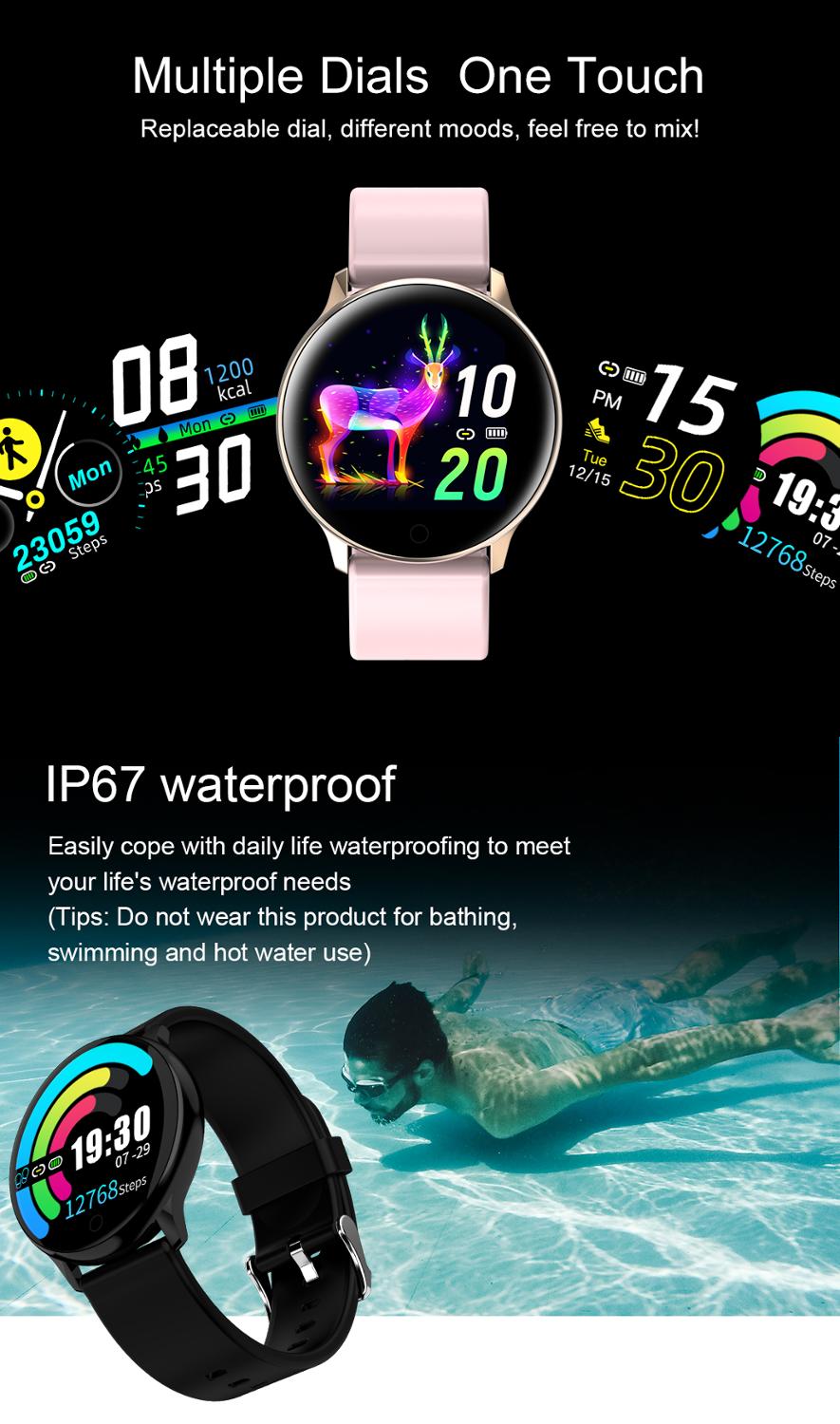 Smart ur kvinder mænd smartwatch til apple ios android electronics smart fitness tracker med silikone rem sportsure