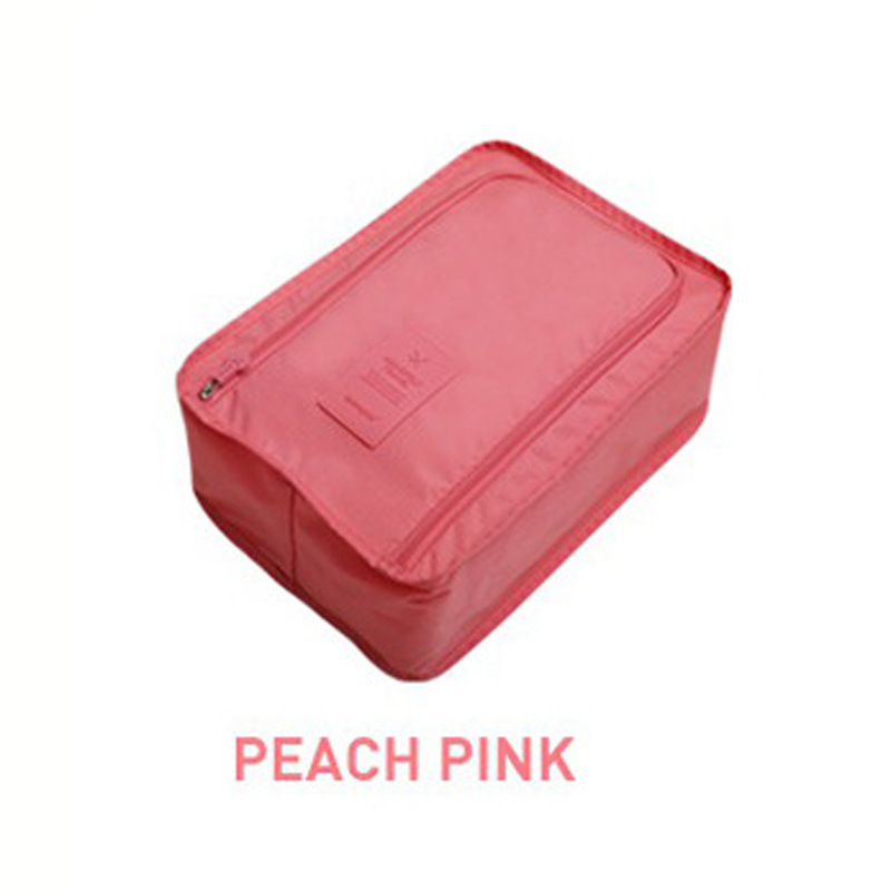 Portable Travel Storage Shoes Bag Waterproof Hanging Shoe Bag Organizer Shoe Sandals Carry Bag Protector Container: PEACH PINK