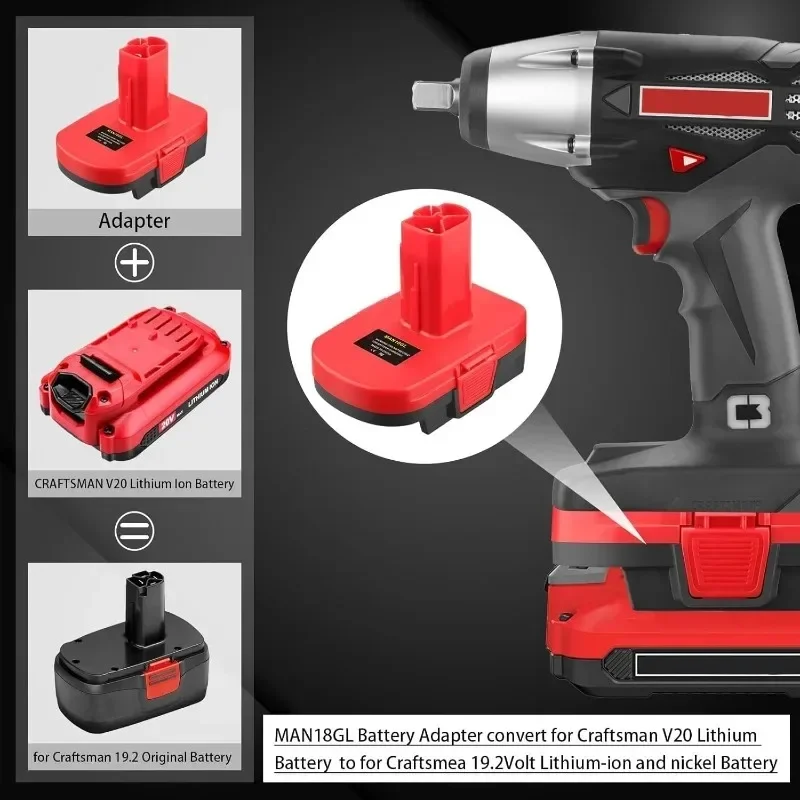 Voor Craftsman 20V Lithium-Ion Batterijen voor Craftsman Oude 19.2V Batterijen Opladen Gereedschap MAN18GL Batterij Adapter converter