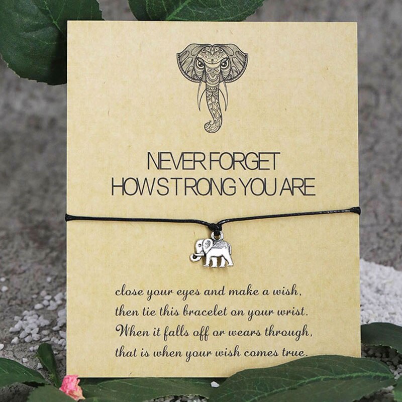 Elephant Wish Bracelet Never Forget How Strong You Are Friendship Bracelet Elephant Jewelry Women Men Inspirational