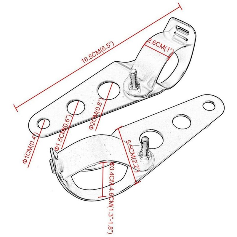 Twee Hole Motorfiets Koplamp Beugel Licht Oor Montagebeugel Koplamp Ondersteuning Motorfiets Accessoires Geschikt Voor Diameter