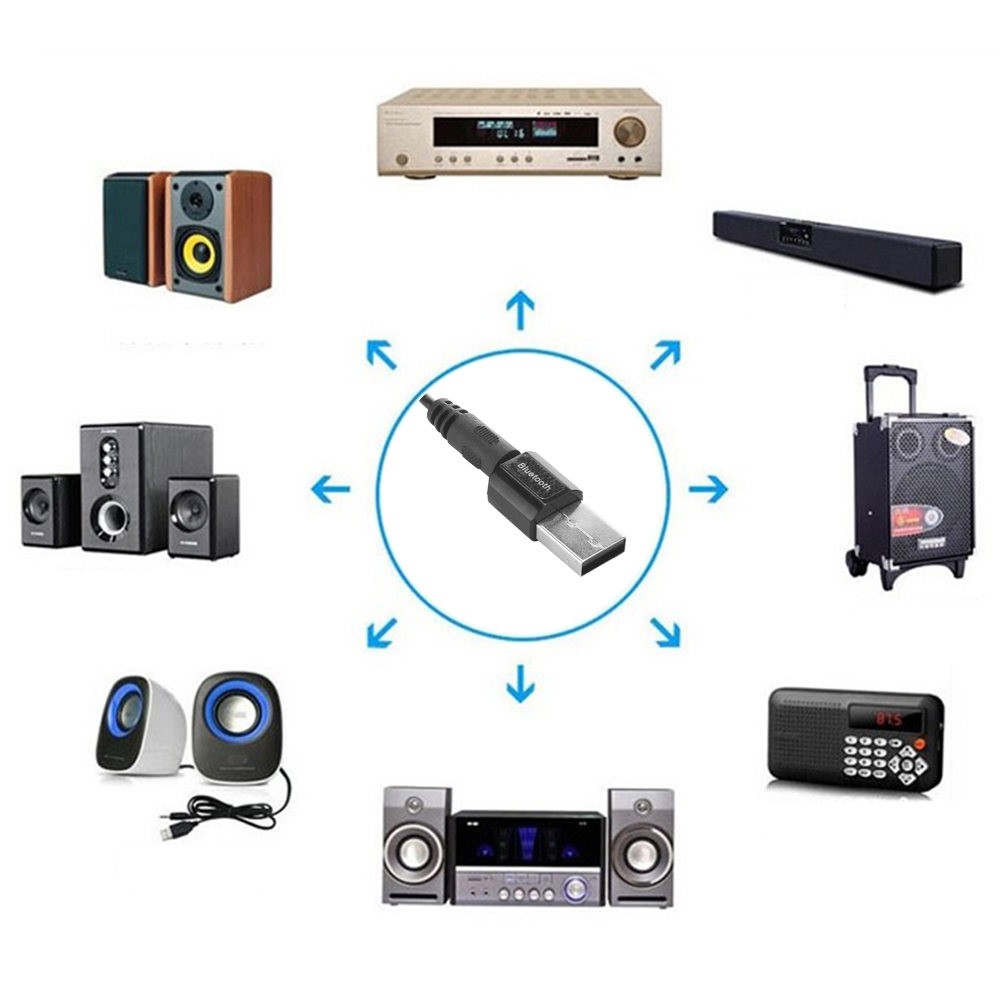 USB Mini Bluetooth Audio Receiver Stereo 3.5mm Music External Bluetooth Adapter recharging for Car Wireless Speakers Sound