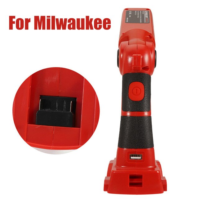 12W Tool Licht Voor Dewalt Voor Makita Voor Bosch Voor Milwaukee 18V Lithium Ion Batterij Zaklamp Indoor Outdoor led Werken Lamp: For Milwaukee