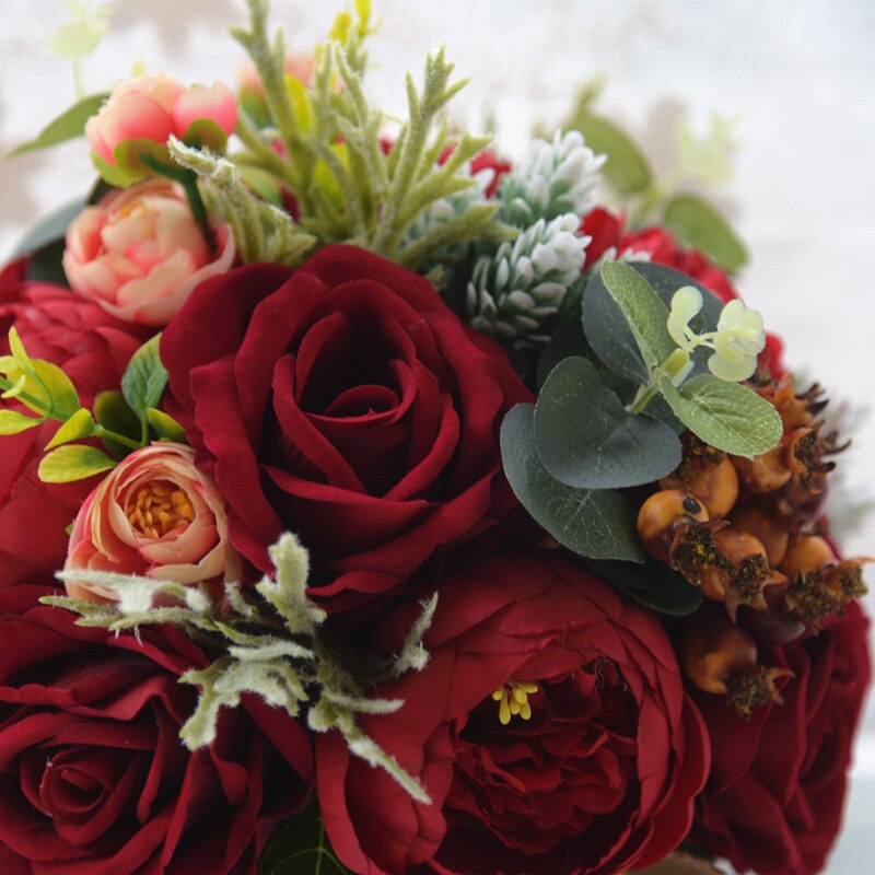 Waterfall Ivory Wedding Flowers Bridal Wedding Bouquets Pink Champagne Bouquet for Brides Artificial Flower Bouquet De Marriage