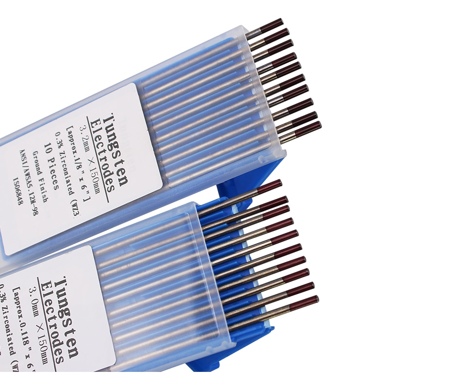 WZ3 Wolfram Elektrode Tig Stange 1.0/1.6/2.0/2.4/3.0/3.2/4,0 MMx150mm(6 &quot;) braun Kopf 0.3% Zirconiated Wolfram Elektrode Schweißen Stange