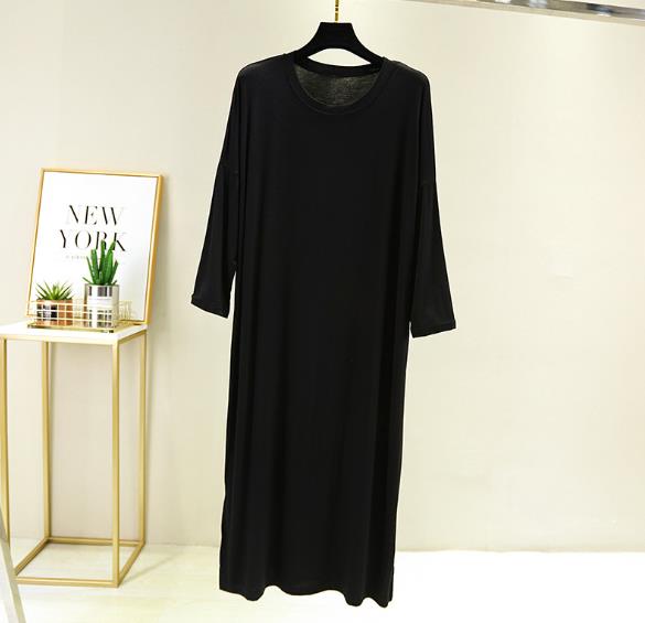 Camisón de algodón para mujer, ropa de dormir suelta, informal, de manga 3/4, vestido de primavera y otoño, novedad