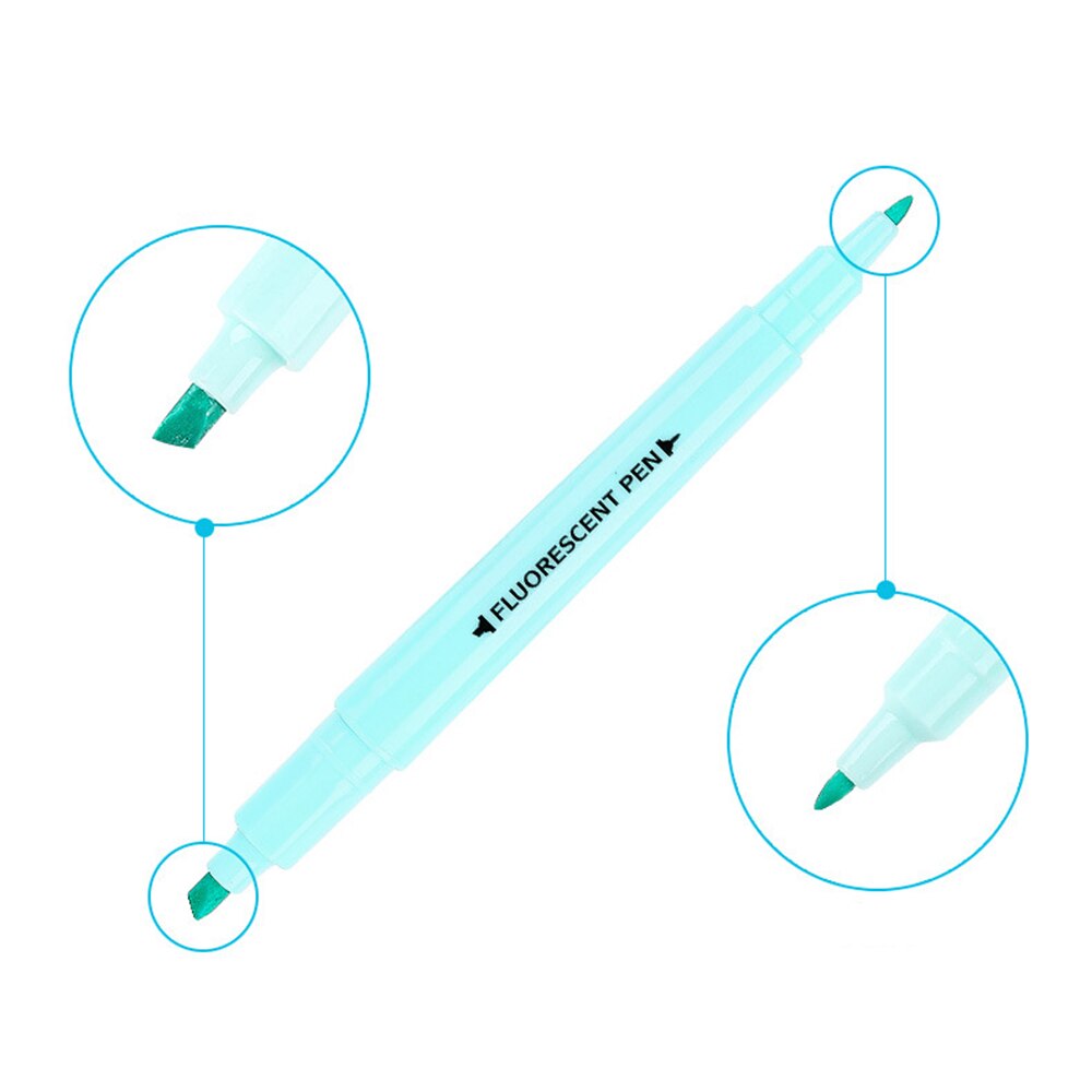 6 unids/set impermeable doble cabeza bolígrafo subrayador material de papelería acuarela fluorescente dibujo rotulador de arte suministro Oficina colegio