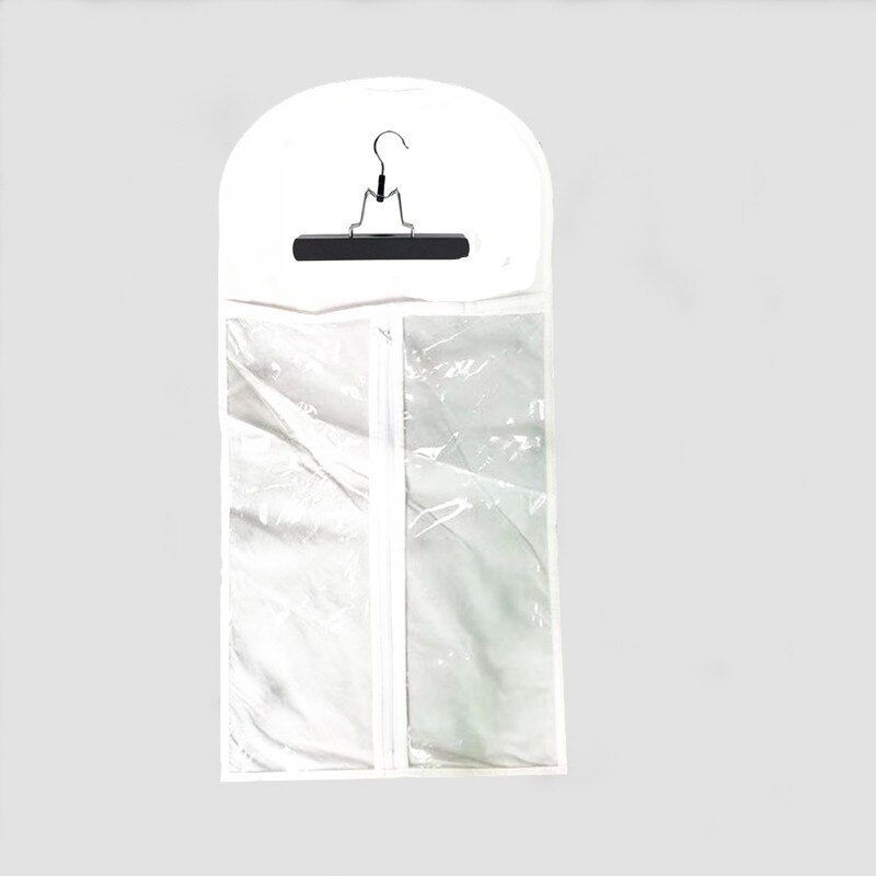 Sac de rangement de perruque Non tissé, housse anti-poussière avec cintre, sac de rangement de perruque Portable de meilleure pour queue de cheval/Clips d&#39;extensions de cheveux: White with hanger