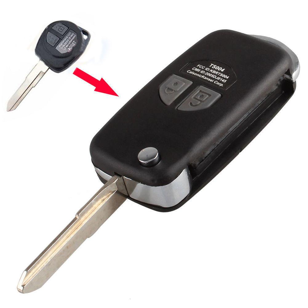 Funda plegable para mando a distancia de coche, carcasa de 2 botones para suzuk-i SX4 Swift, novedad de 60%