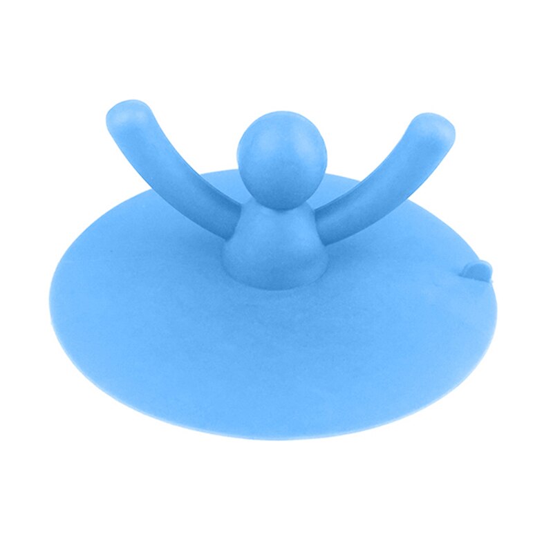 Douche Drain Stopper Plug Cartoon Mensen Siliconen Bad Cover Haar Catchers Voor Floor Wasserij Keuken Badkamer L5: Blauw