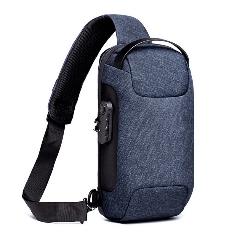 Menns vanntette oxford multifunksjonelle crossbody bag tyverisikring skuldervesker kort tur budbringer brystpose pakke til menn