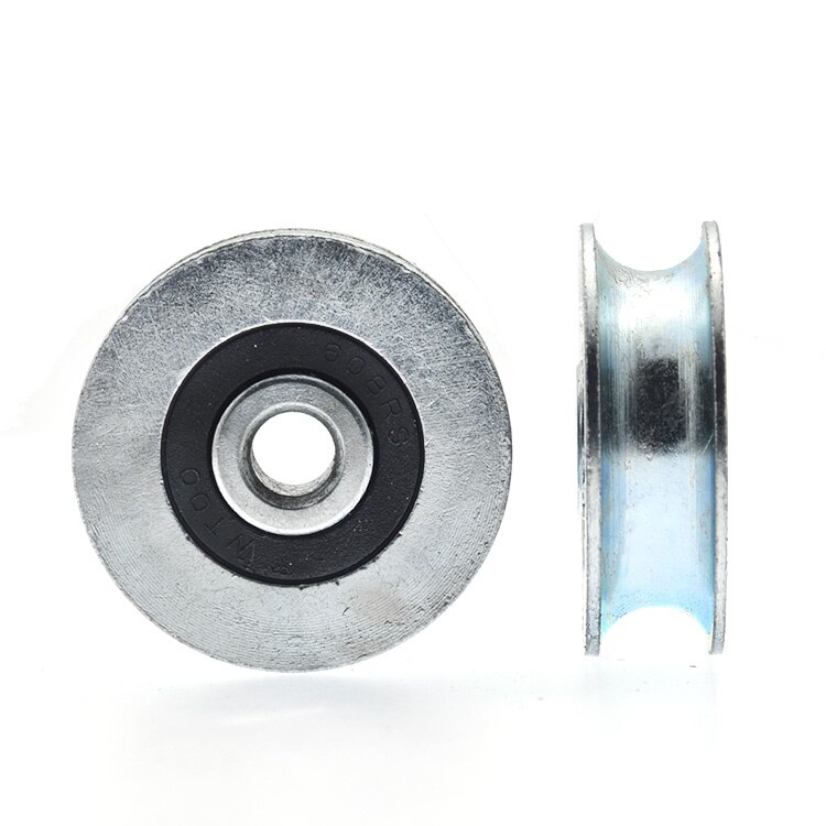 2pcs Metal Geneva U Groove Wheel Galvanized Bearing Wheel Roller Wire Rope Wire Guide Wheel Wheel 6/8x32x10mm
