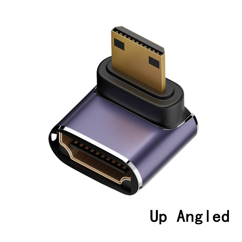 8k 4K 120Hz 270 90 graden schuine adapter Mini Micro naar HDMI-compatibel U-vorm L-type HDMI-splitter Man-vrouw-converter: Oranje