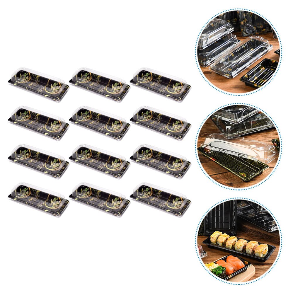 20Pcs Japanese Sushi Packing Box Restaurant Carryout Sushi Holder: Default Title