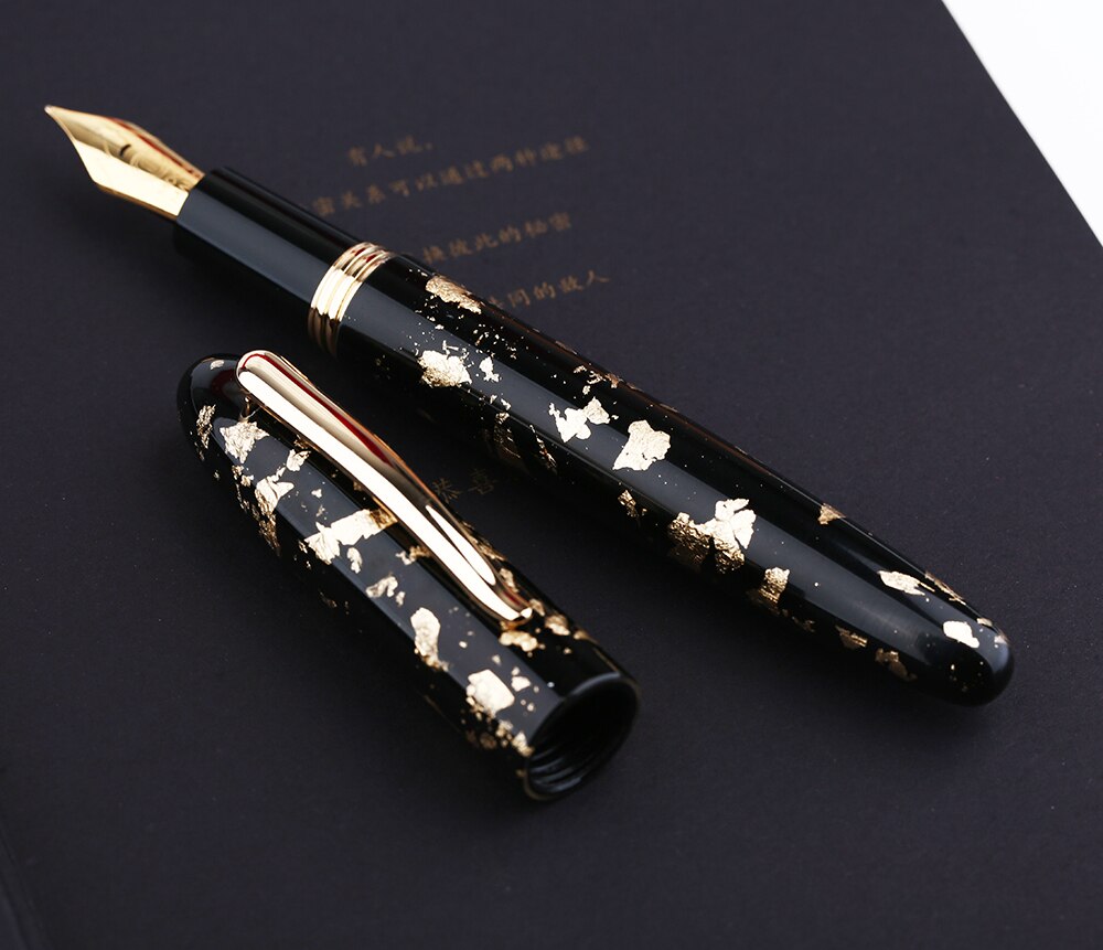 Moonman  m8 håndlavet resin fyldepen smuk metalfolie/muslingeskalsmønstre ef/f/m/bøjet med konverterskrift