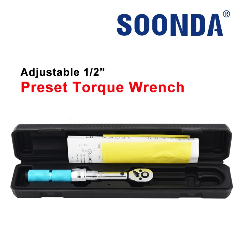 1/2&quot; Adjustable 5-450 N.m Preset Torque Wrench High Accuracy Rotatable Ratchet Hand Tool For Bicycle Car Torque Measurement Tool