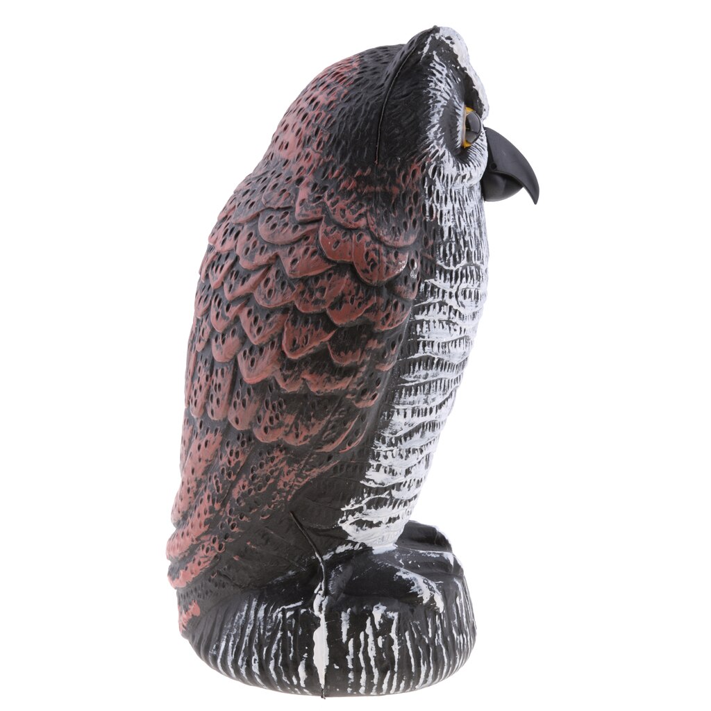 Statue de hibou et de leurre réaliste, protecteur de jardin peint à la main, qui fait peur aux écureuils, Pigeons, lapins, etc.