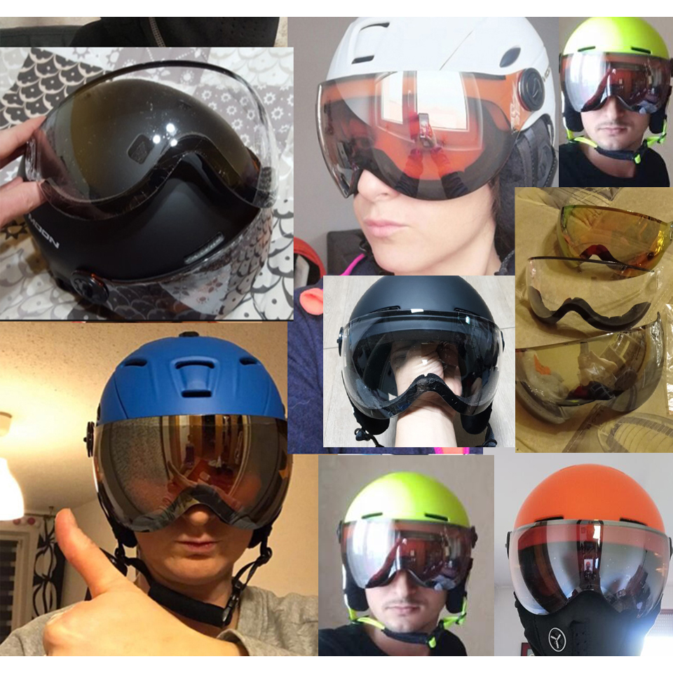 LOCLE Skihelm Visiere von MS95 MS99 Multifunktionaler winddichter staubdichter Ersatzlinse UV-Schutz Skihelm Extra Linse
